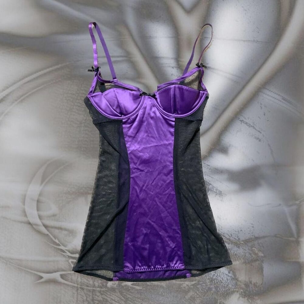 Frederick-s-of-hollywood Women's Purple and Black Dress